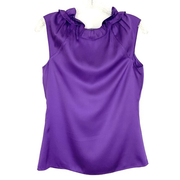 Elie Tahari Silk Emory Ruffle Collar Blouse Size XS - Picture 8 of 16